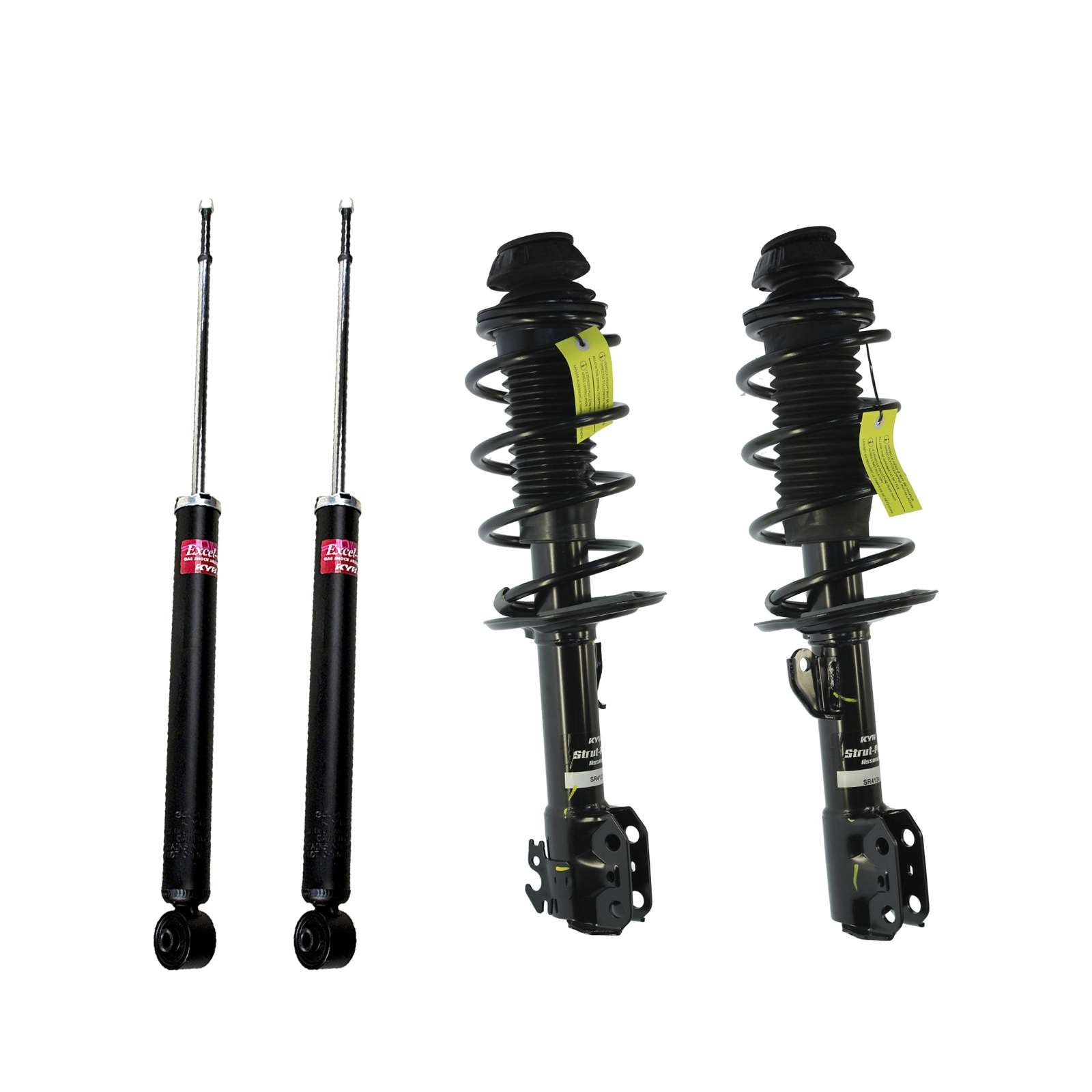 KYB Strut Plus Shocks & Spring Assembly + Rear Excel-G Shocks Set for  2006-2011 Toyota Yaris FWD