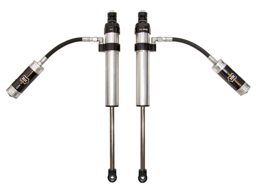 Icon 2.5 Remote Reservoir Shocks Rear Pair for 2005-2015 Toyota Tacoma 4WD w/2-4" lift