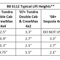 Bilstein 6112 2.5" Lift System - 2007-2021 Toyota Tundra