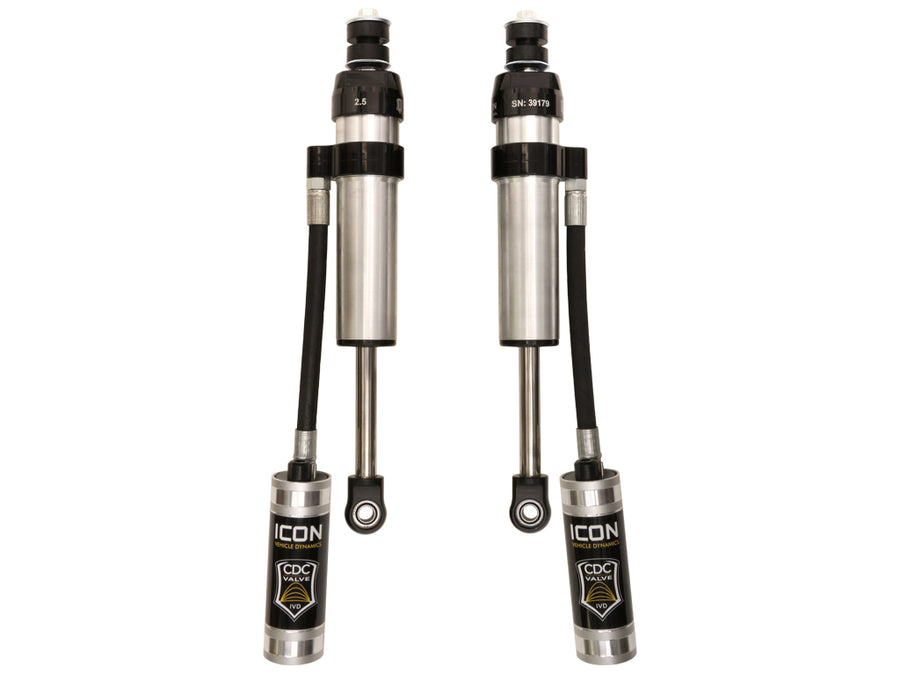 Icon 2.5 Remote Reservoir CDCV Shocks Pair for 1998-2007 Toyota Land Cruiser w/0-3" lift