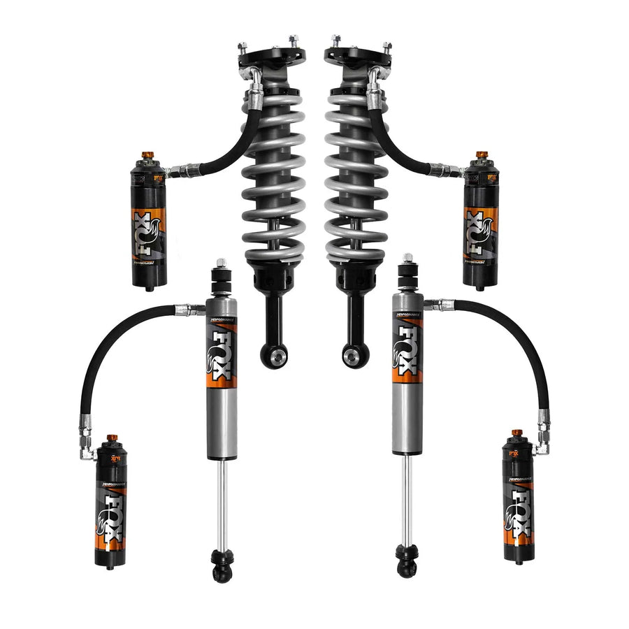 Fox 2.5 Performance Elite Adjustable Coilover w/ Reservoir + Rear Shocks Set for 2005-2023 Toyota Tacoma 4WD RWD