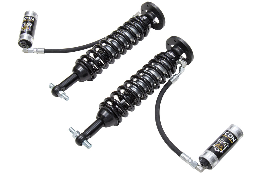 Icon 2.5 Remote Reservoir Coilovers CDCV Front Pair for 2015-2020 Ford F150 4WD w/2-2.63" lift