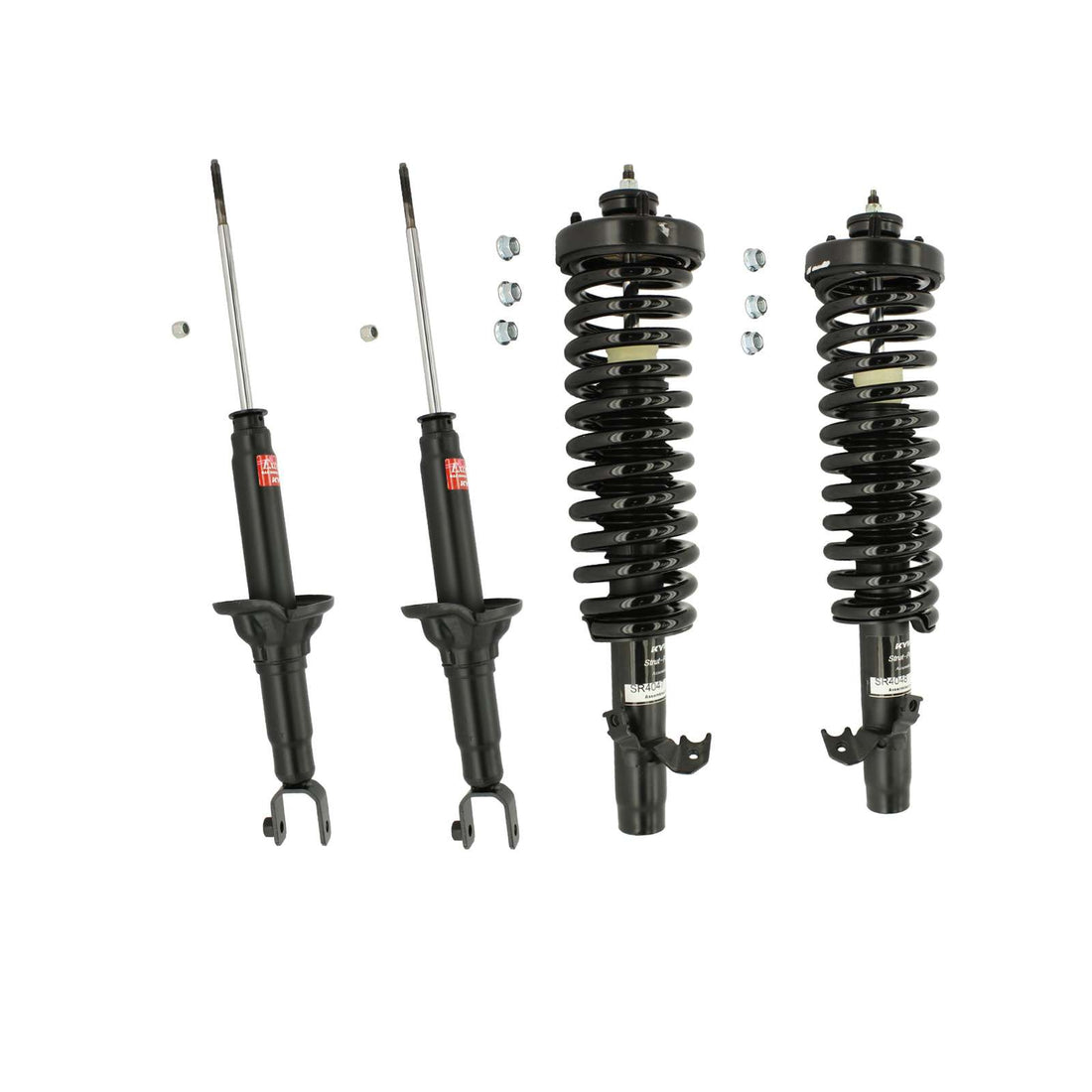 KYB Strut Plus Shocks & Spring Assembly + Rear Excel-G Shocks Set for  1994-1997 Honda Accord FWD