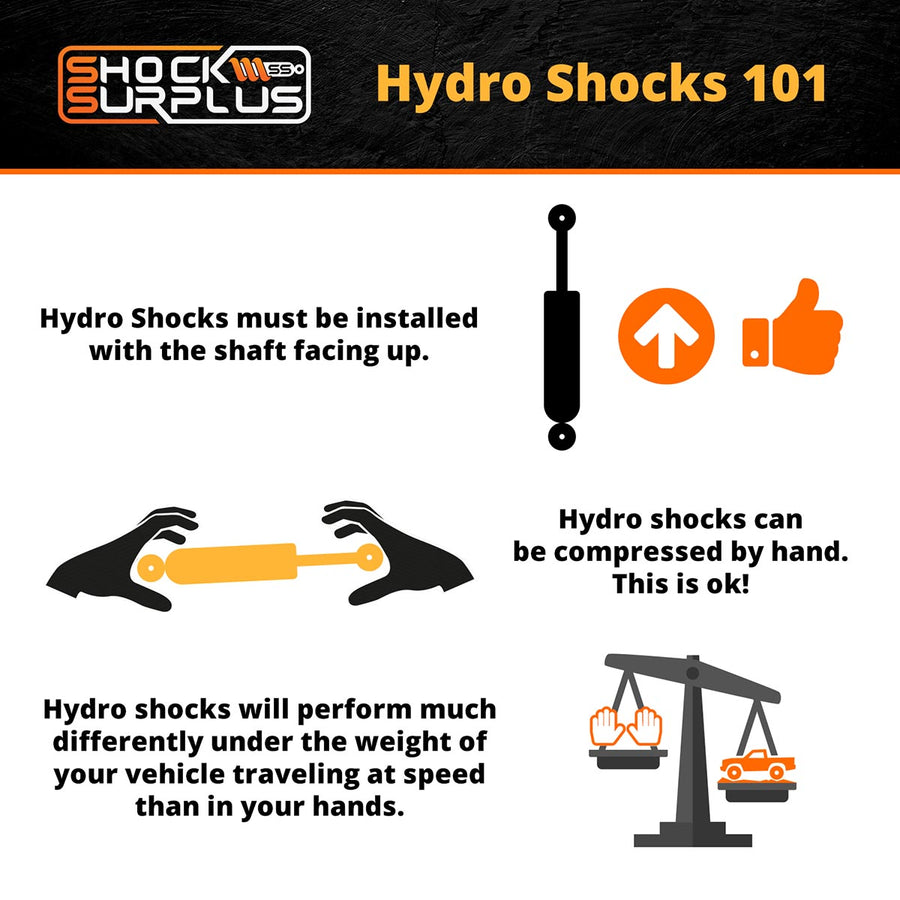 Skyjacker Black MAX Hydro Shocks Front Pair for 2009-2011 Ram 3500 RWD w/1-2.5" lift MegaCab