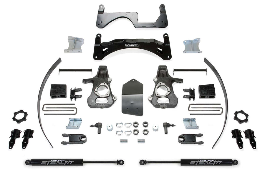 Fabtech 6" Basic System w/Rear Stealth Shocks Kit for 2014-2018 Chevrolet Silverado 1500 4WD RWD w/6" lift