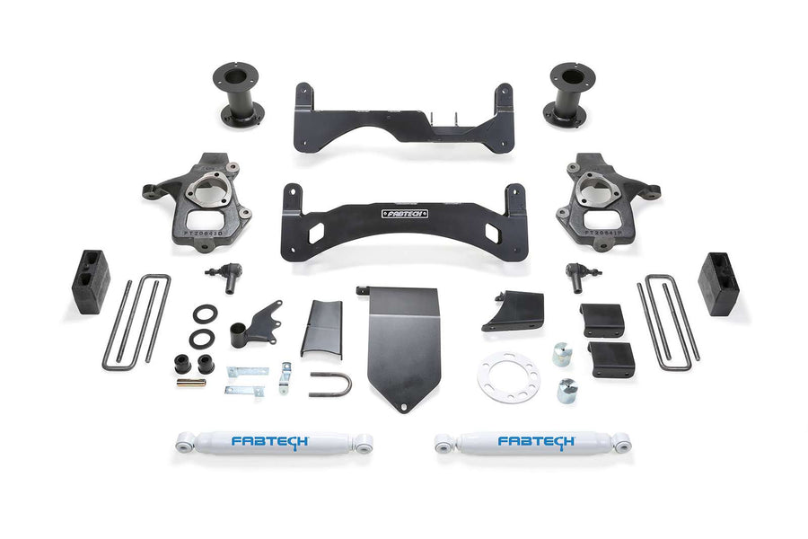 Fabtech 6" Basic System Gen 2 w/Rear Performance Shocks Kit for 2014-2018 GMC Sierra 1500 4WD RWD w/6" lift