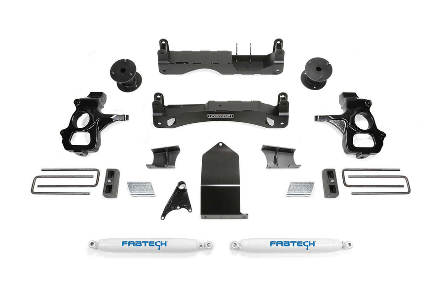 Fabtech 4" Basic System w/Rear Performance Shocks Kit for 2014-2018 Chevrolet Silverado 1500 4WD w/4" lift