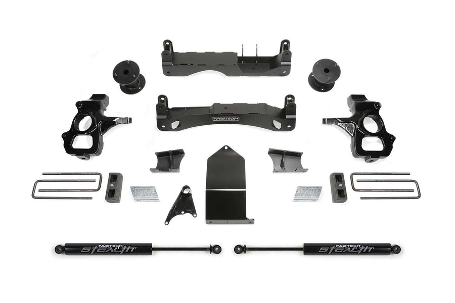 Fabtech 4" Basic System w/Rear Stealth Shocks Kit for 2014-2018 GMC Sierra 1500 4WD w/4" lift