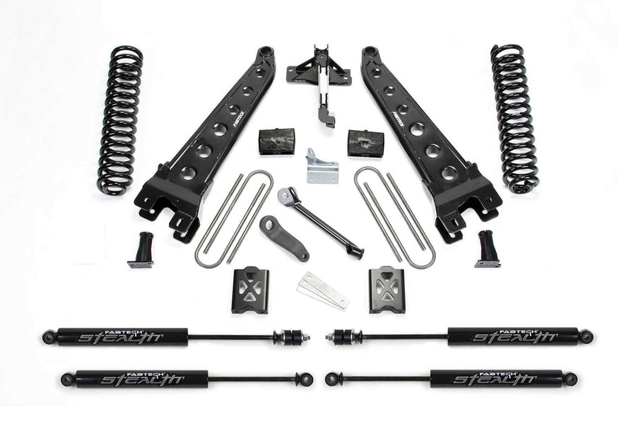 Fabtech 6" Radius Arm System w/Stealth Shocks Kit for 1999-2004 Ford F250 Super Duty 4WD w/6" lift