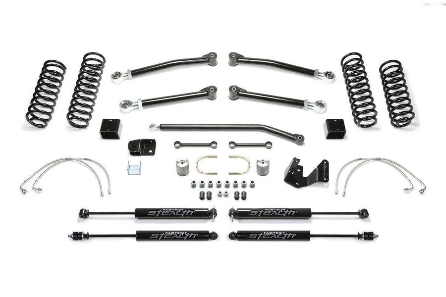 Fabtech 3" Trail 2 System w/Stealth Shocks Kit for 2007-2018 Jeep Wrangler JK 4WD w/3" lift