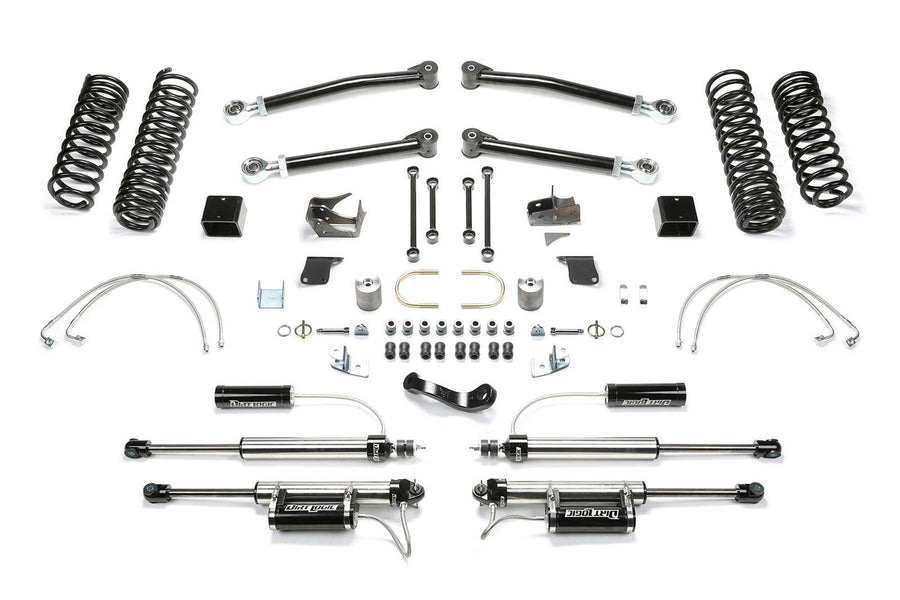 Fabtech 5" Trail Long Travel System w/Dirt Logic 2.25 Shocks w/Reservoir Kit for 2007-2018 Jeep Wrangler JK 4WD w/5" lift