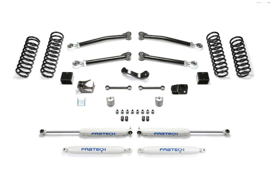 Fabtech 3" Trail System w/Performance Shocks Kit for 2007-2018 Jeep Wrangler JK 4WD w/3" lift