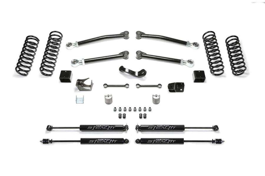 Fabtech 3" Trail System w/Stealth Shocks Kit for 2007-2018 Jeep Wrangler JK 4WD w/3" lift