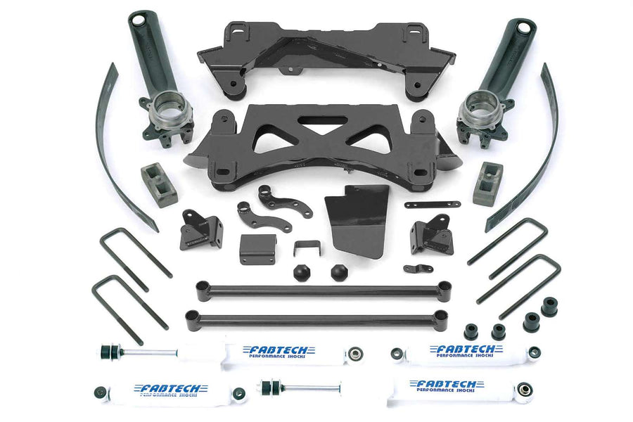 Fabtech 6" Performance System w/Performance Shocks Kit for 1995-2004 Toyota Tacoma 4WD RWD w/6" lift 6-Lug