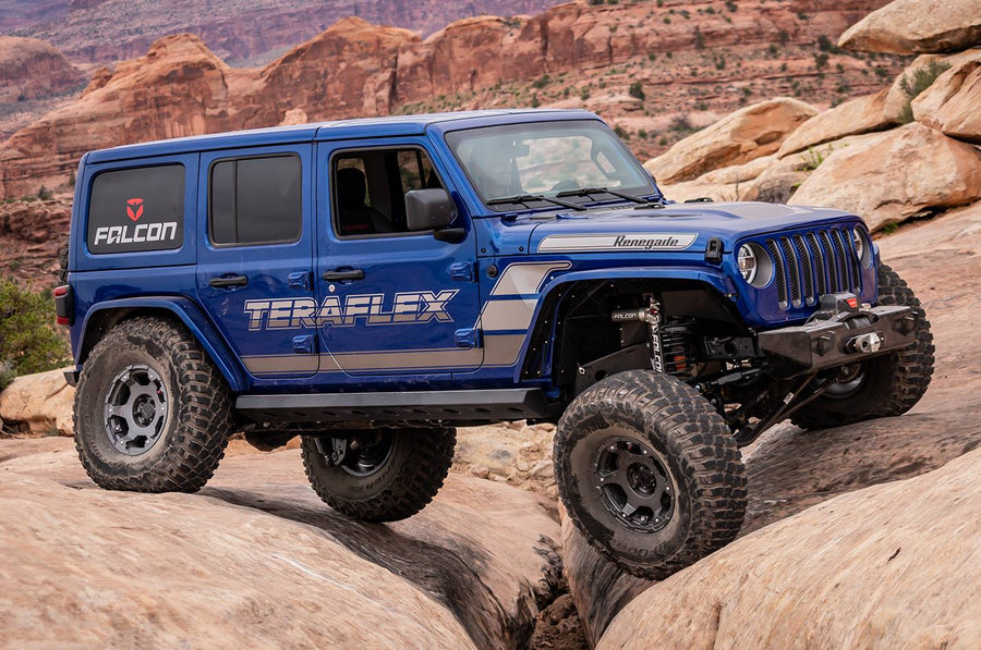 Teraflex Falcon 3.3 Fast Adjust Piggyback Shocks Set for 2007-2018 Jeep Wrangler JK 4WD w/2.5-3.5" lift 2DR