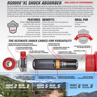 Rancho RS9000XL Adjustable Shocks Set for 2000-2004 Nissan Frontier Desert Runner RWD w/0-2.5" lift